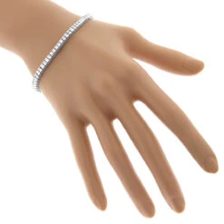 Women's 14K White Gold Princess Cut Diamond Tennis Bracelet 5 Carat -Invicta Jewelry Store 14k gold princess cut diamond tennis bracelet 5 carat p 254 bodwh