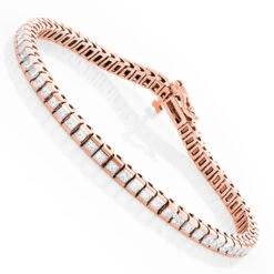 Women's 14K White Gold Princess Cut Diamond Tennis Bracelet 5 Carat -Invicta Jewelry Store 14k gold princess cut diamond tennis bracelet 5 carat p 254 ro