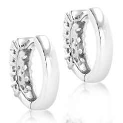 14K Yellow Gold Round Diamond Huggie Earrings 0.44ct -Invicta Jewelry Store 14k gold round diamond huggie earrings 044ct p 6032 backwh