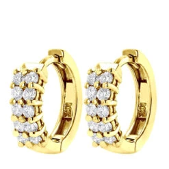 14K Yellow Gold Round Diamond Huggie Earrings 0.44ct -Invicta Jewelry Store 14k gold round diamond huggie earrings 044ct p 6032 ye 1
