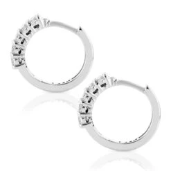 14K White Gold Round Diamond Huggie Earrings Hoops 0.33ct 10 14K White Gold Round Diamond Huggie Earrings Hoops 0.33ct -Invicta Jewelry Store 14k gold round diamond huggie earrings hoops 033ct p 6033 backwh