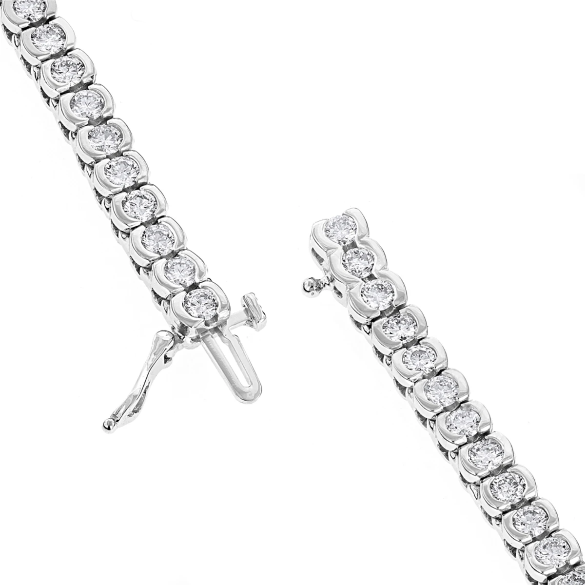 Round Diamond 14K White Gold Women's Tennis Bracelet 4.70ct 6 Round Diamond 14K White Gold Women's Tennis Bracelet 4.70ct - Image 4