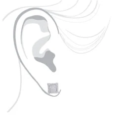 14K White Gold 1 Carat Round & Princess Cut Diamond Earrings Square Studs Men's Or Women's 14 14K White Gold 1 Carat Round & Princess Cut Diamond Earrings Square Studs Men's Or Women's -Invicta Jewelry Store 14k gold round princess cut diamond earrings square studs by luxurman bodwh