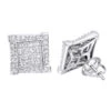 14K White Gold 1 Carat Round & Princess Cut Diamond Earrings Square Studs Men's Or Women's 1 14K White Gold 1 Carat Round & Princess Cut Diamond Earrings Square Studs Men's Or Women's -Invicta Jewelry Store 14k gold round princess cut diamond earrings square studs by luxurman mainwh