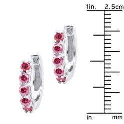 14K Yellow Gold Ruby Hoop Earrings 1/2 Inch 1 Carat Small Huggies 13 14K Yellow Gold Ruby Hoop Earrings 1/2 Inch 1 Carat Small Huggies -Invicta Jewelry Store 14k gold ruby hoop earrings 1 2 inch 1 carat small huggies ruler white 1
