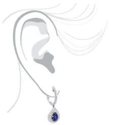 14K White Gold Sapphire Diamond Pear Shape Drop Earrings For Women By Luxurman 12 14K White Gold Sapphire Diamond Pear Shape Drop Earrings For Women By Luxurman -Invicta Jewelry Store 14k gold sapphire diamond pear shape drop earrings for women by luxurman bodwh