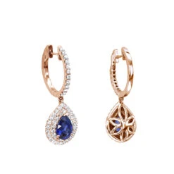 14K White Gold Sapphire Diamond Pear Shape Drop Earrings For Women By Luxurman 10 14K White Gold Sapphire Diamond Pear Shape Drop Earrings For Women By Luxurman -Invicta Jewelry Store 14k gold sapphire diamond pear shape drop earrings for women by luxurman ro