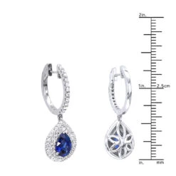 14K White Gold Sapphire Diamond Pear Shape Drop Earrings For Women By Luxurman 13 14K White Gold Sapphire Diamond Pear Shape Drop Earrings For Women By Luxurman -Invicta Jewelry Store 14k gold sapphire diamond pear shape drop earrings for women by luxurman rulerwh