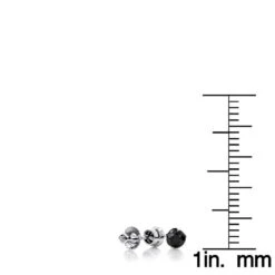 14K White Gold Solitaire Black Round Diamond Bezel Stud Earrings 0.25ct 3mm 12 14K White Gold Solitaire Black Round Diamond Bezel Stud Earrings 0.25ct 3mm -Invicta Jewelry Store 14k gold solitaire black round diamond bezel stud earrings 025ct rulerwh