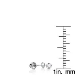 14K White Gold Solitaire Round Diamond Bezel Stud Earrings 0.25ct -Invicta Jewelry Store 14k gold solitaire round diamond bezel stud earrings 025ct rulerwh