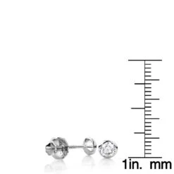 14K White Gold Solitaire Round Diamond Bezel Stud Earrings 0.75ct -Invicta Jewelry Store 14k gold solitaire round diamond bezel stud earrings 075ct rulerwh