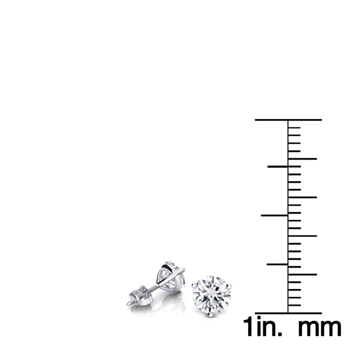 14K White Gold Solitaire Round Diamond Martini Stud Earrings 0.75ct 8 14K White Gold Solitaire Round Diamond Martini Stud Earrings 0.75ct - Image 6