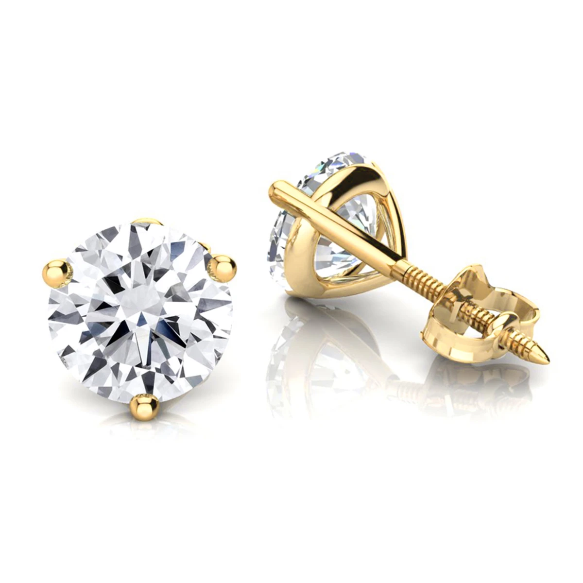 14K White Gold Solitaire Round Diamond Martini Stud Earrings 0.75ct 4 14K White Gold Solitaire Round Diamond Martini Stud Earrings 0.75ct - Image 2