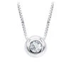 14K White Gold Solitaire Round Diamond Necklace Ladies Pendant With Chain 0.25ct -Invicta Jewelry Store 14k gold solitaire round diamond necklace ladies pendant with chain 025ct mainwh