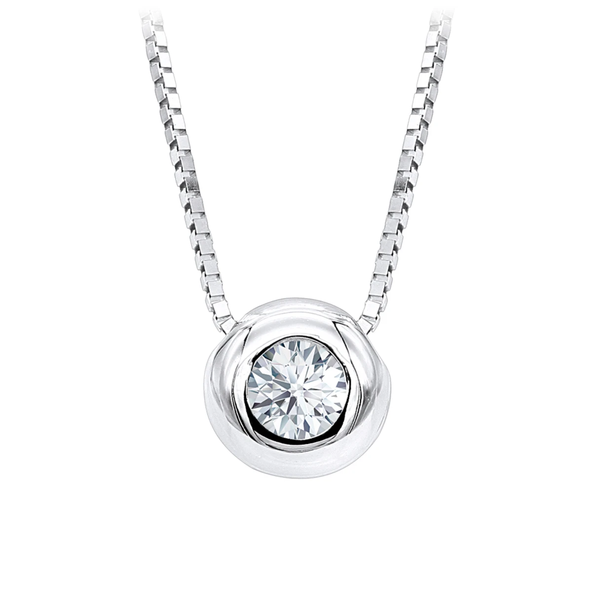14K White Gold Solitaire Round Diamond Necklace Ladies Pendant With Chain 0.25ct 3 14K White Gold Solitaire Round Diamond Necklace Ladies Pendant With Chain 0.25ct