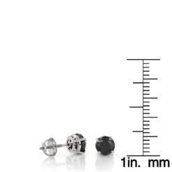 14K White Gold Stud Earrings With Prong Set Black Diamonds 1 Carat 5mm 13 14K White Gold Stud Earrings With Prong Set Black Diamonds 1 Carat 5mm -Invicta Jewelry Store 14k gold stud earrings with black diamonds 1 carat p 6054 rulerwh