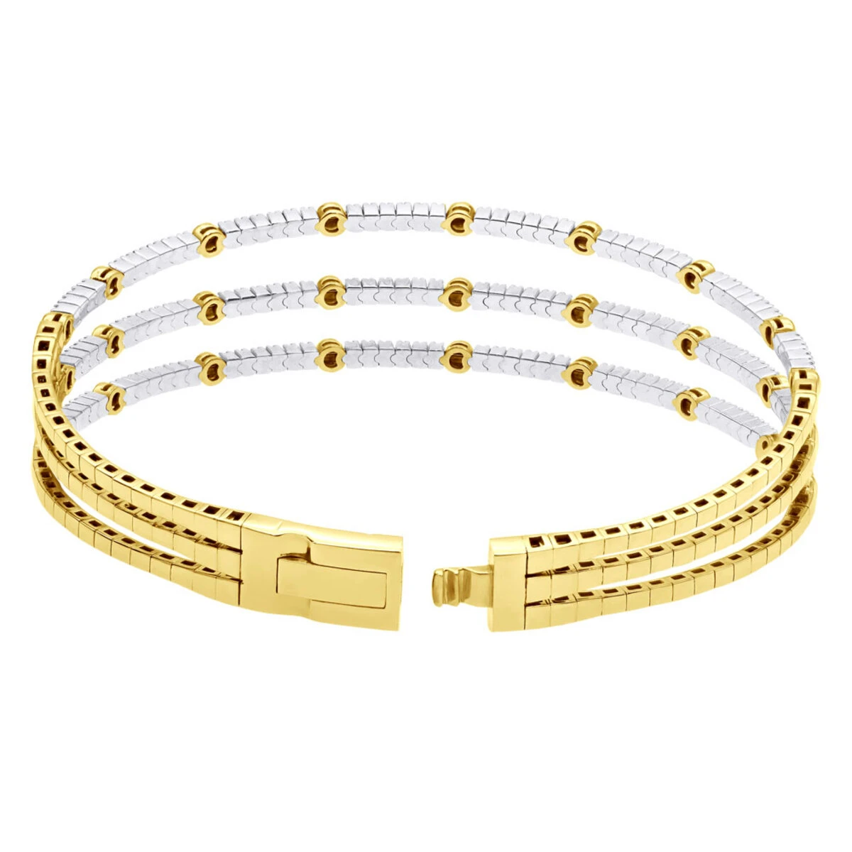 1.5 Carat Flexible Diamond Bangle Bracelet For Women Solid 14K Rose Gold 3 Row 6 1.5 Carat Flexible Diamond Bangle Bracelet For Women Solid 14K Rose Gold 3 Row - Image 5