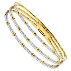 1.5 Carat Flexible Diamond Bangle Bracelet For Women Solid 14K Rose Gold 3 Row 12 1.5 Carat Flexible Diamond Bangle Bracelet For Women Solid 14K Rose Gold 3 Row -Invicta Jewelry Store 14k gold unique 3 row flexible diamond bangle bracelet for ladies 15 carat 018338 yellow