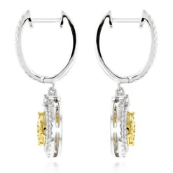 14K White Gold White Yellow Diamond Circle Earrings Hoop Dangles By Luxurman 2ct 11 14K White Gold White Yellow Diamond Circle Earrings Hoop Dangles By Luxurman 2ct -Invicta Jewelry Store 14k gold white yellow diamond circle earrings hoop dangles by luxurman 2ct backwh