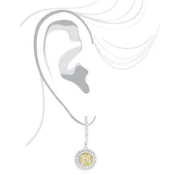 14K White Gold White Yellow Diamond Circle Earrings Hoop Dangles By Luxurman 2ct 12 14K White Gold White Yellow Diamond Circle Earrings Hoop Dangles By Luxurman 2ct -Invicta Jewelry Store 14k gold white yellow diamond circle earrings hoop dangles by luxurman 2ct bodwh