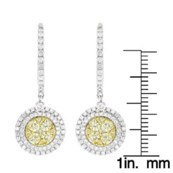 14K White Gold White Yellow Diamond Circle Earrings Hoop Dangles By Luxurman 2ct 13 14K White Gold White Yellow Diamond Circle Earrings Hoop Dangles By Luxurman 2ct -Invicta Jewelry Store 14k gold white yellow diamond circle earrings hoop dangles by luxurman 2ct rulerwh