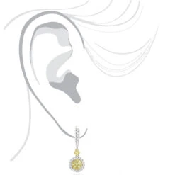 14K White Gold White Yellow Diamond Drop Earrings 1.2ct Women's Dangle Hoops 12 14K White Gold White Yellow Diamond Drop Earrings 1.2ct Women's Dangle Hoops -Invicta Jewelry Store 14k gold white yellow diamond drop earrings 12ct womens dangle hoops bod