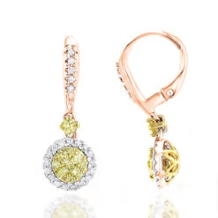14K White Gold White Yellow Diamond Drop Earrings 1.2ct Women's Dangle Hoops 10 14K White Gold White Yellow Diamond Drop Earrings 1.2ct Women's Dangle Hoops -Invicta Jewelry Store 14k gold white yellow diamond drop earrings 12ct womens dangle hoops ro