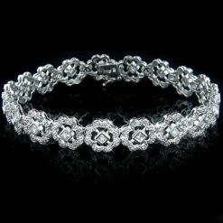 14K White Gold Women's Diamond Bracelet 2.49ct