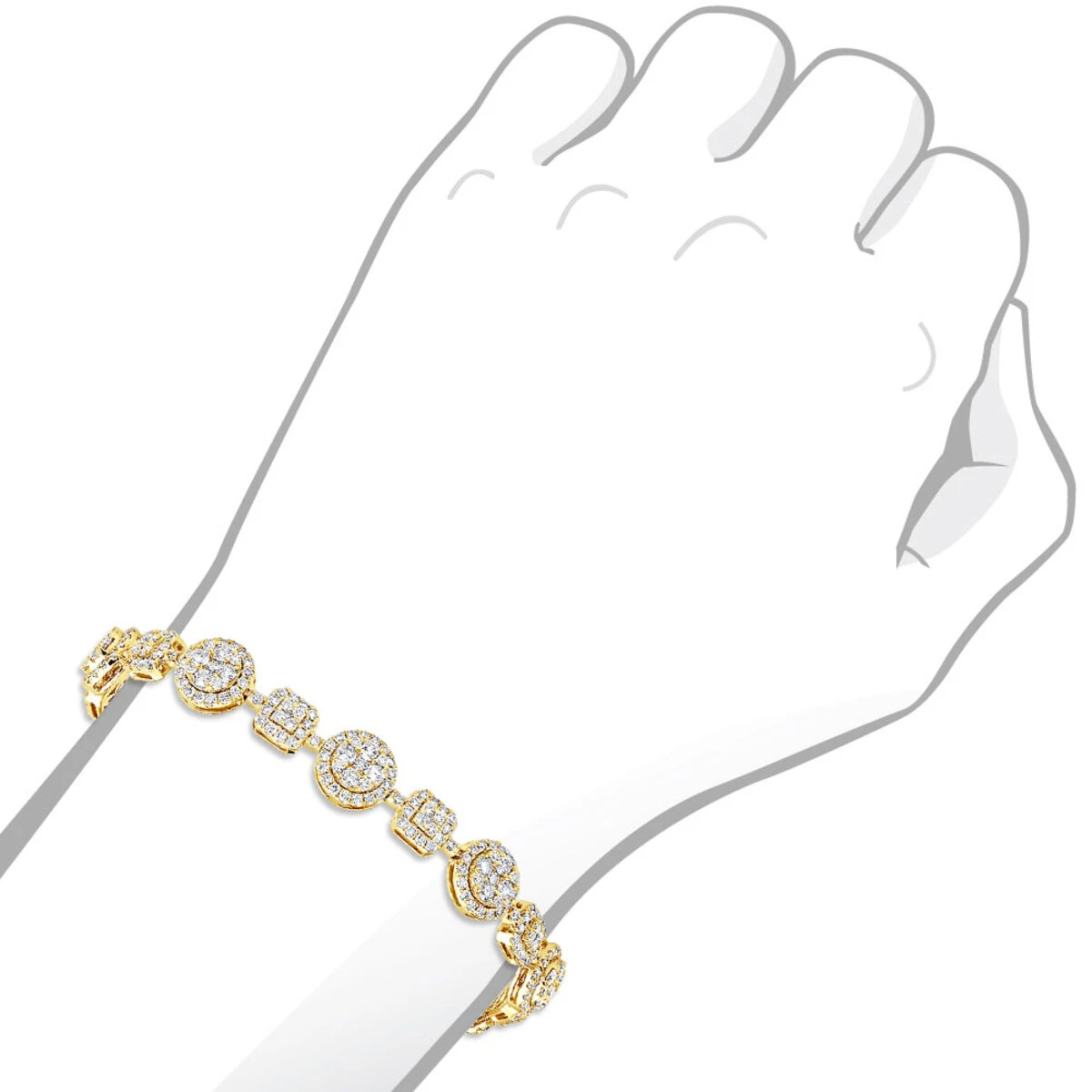 14K White Gold Women's Diamond Bracelet 6 Carat Pave Diamonds By Luxurman 8 14K White Gold Women's Diamond Bracelet 6 Carat Pave Diamonds By Luxurman - Image 6