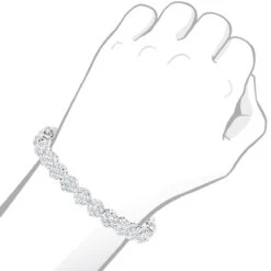 14K White Gold Women's Diamond Cluster Tennis Bracelet 8.25ct 11 14K White Gold Women's Diamond Cluster Tennis Bracelet 8.25ct -Invicta Jewelry Store 14k gold womens diamond cluster tennis bracelet 825ct p 5962 bodwh