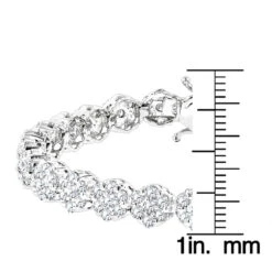 14K White Gold Women's Diamond Cluster Tennis Bracelet 8.25ct 12 14K White Gold Women's Diamond Cluster Tennis Bracelet 8.25ct -Invicta Jewelry Store 14k gold womens diamond cluster tennis bracelet 825ct p 5962 rulerwh