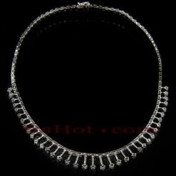 14K White Gold Women's Round Diamond Necklace 4.44ct 11 14K White Gold Women's Round Diamond Necklace 4.44ct -Invicta Jewelry Store 14k gold womens round diamond necklace 444ct p 269back