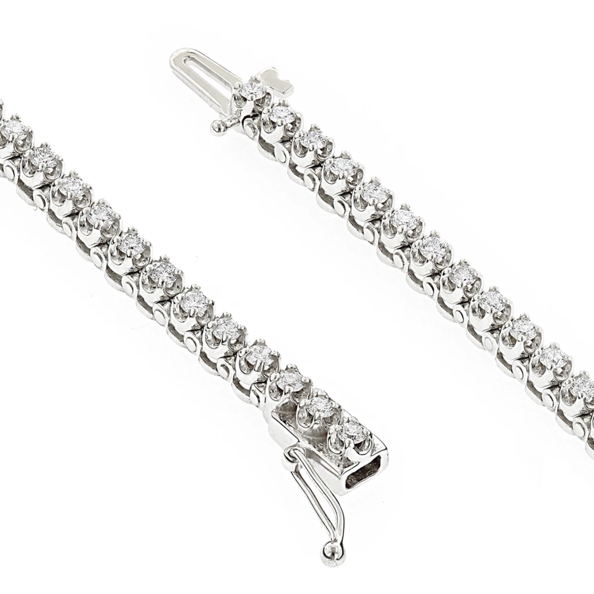 14K White Gold Women's Round Diamond Tennis Bracelet 1.80ct 6 14K White Gold Women's Round Diamond Tennis Bracelet 1.80ct - Image 4