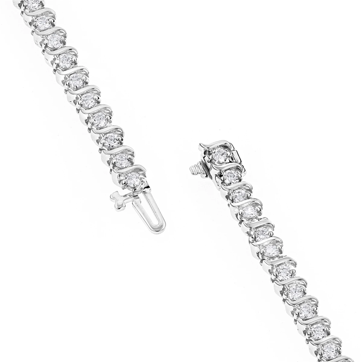 Unique 14K White Gold Infinity Diamond Tennis Bracelet For Women By LUXURMAN 2.53ct 6 Unique 14K White Gold Infinity Diamond Tennis Bracelet For Women By LUXURMAN 2.53ct - Image 4