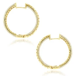 14K Rose Gold Large Inside Out Diamond Hoop Earrings 6ct 11 14K Rose Gold Large Inside Out Diamond Hoop Earrings 6ct -Invicta Jewelry Store 14k inside out diamond hoop earrings 600ct p 35702 backye