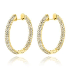 14K Rose Gold Large Inside Out Diamond Hoop Earrings 6ct 10 14K Rose Gold Large Inside Out Diamond Hoop Earrings 6ct -Invicta Jewelry Store 14k inside out diamond hoop earrings 600ct p 35702 ye