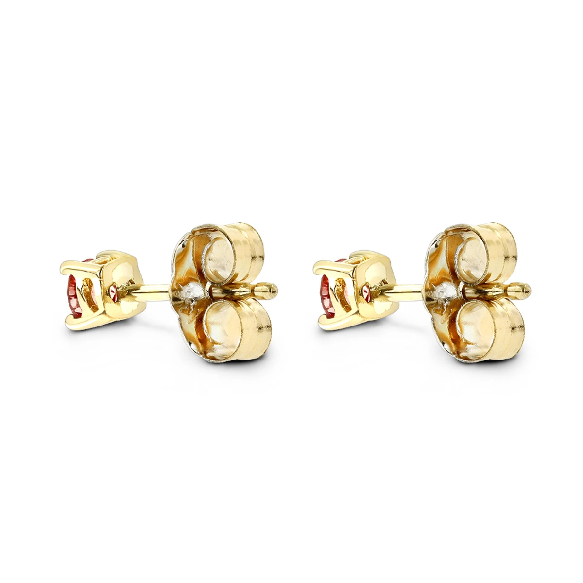 14K Yellow Gold Pink Diamond Stud Earrings 0.2ct 6 14K Yellow Gold Pink Diamond Stud Earrings 0.2ct - Image 4