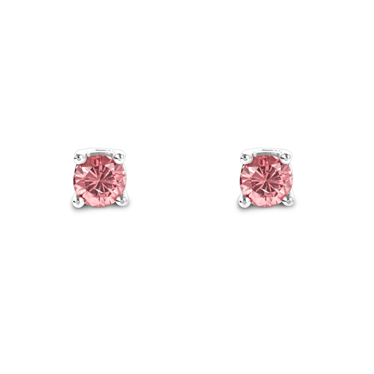 14K Yellow Gold Pink Diamond Stud Earrings 0.2ct 4 14K Yellow Gold Pink Diamond Stud Earrings 0.2ct - Image 2