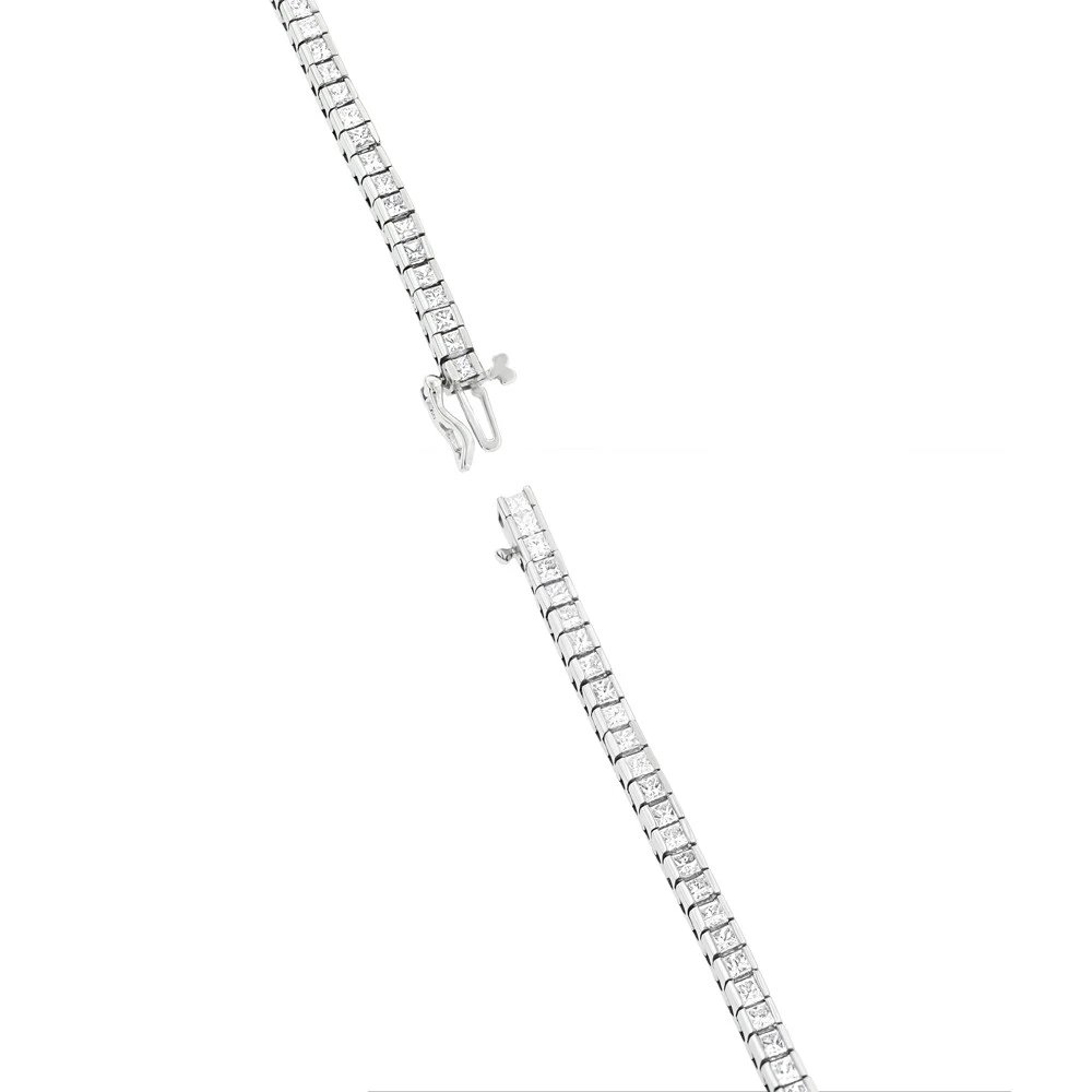 14K White Gold Princess Cut Diamond Tennis Bracelet For Women 4.83ct 3 14K White Gold Princess Cut Diamond Tennis Bracelet For Women 4.83ct