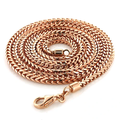14K Rose Gold Franco Chain 2.5mm 24-30in 4 14K Rose Gold Franco Chain 2.5mm 24-30in - Image 2