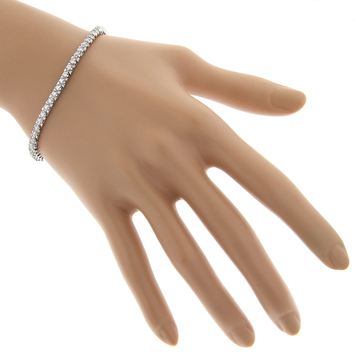 14K White Gold Round Diamond Tennis Bracelet For Women 1 3/4ct G/VS 7 14K White Gold Round Diamond Tennis Bracelet For Women 1 3/4ct G/VS - Image 5