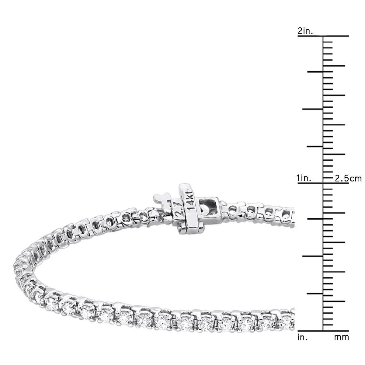 14K White Gold Round Diamond Tennis Bracelet For Women 3.55ct With 4 Prong Setting 12 14K White Gold Round Diamond Tennis Bracelet For Women 3.55ct With 4 Prong Setting - Image 10