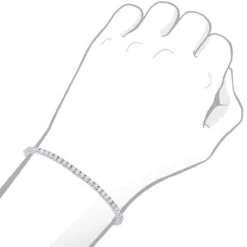 14K White Gold Round Diamond Tennis Bracelet For Women 5 Carats -Invicta Jewelry Store 14k round diamond tennis bracelet 5ct p 22422 bodwh