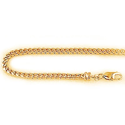 Solid 14K Yellow Gold Franco Chain 3mm 24-40in 3 Solid 14K Yellow Gold Franco Chain 3mm 24-40in