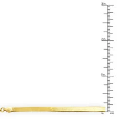 Solid 14K Yellow Gold Herringbone Chain For Women Imperial 3mm 11 Solid 14K Yellow Gold Herringbone Chain For Women Imperial 3mm -Invicta Jewelry Store 14k solid yellow gold herringbone chain necklace 3mm ruler