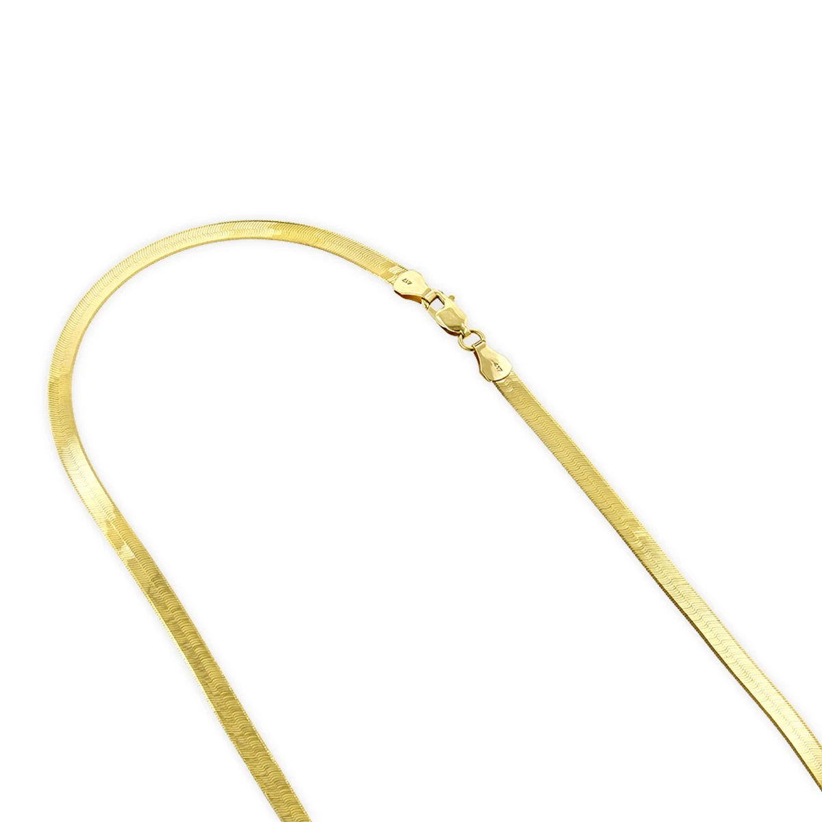 Solid 14K Yellow Gold Herringbone Chain For Women Imperial 3mm 3 Solid 14K Yellow Gold Herringbone Chain For Women Imperial 3mm