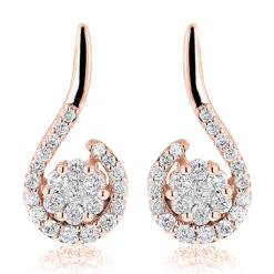 14K White Gold Swirl Diamond Earrings For Women 0.75ct 9 14K White Gold Swirl Diamond Earrings For Women 0.75ct -Invicta Jewelry Store 14k swirl diamond earrings 075ct p 22553 ro