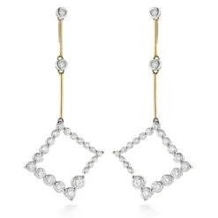 Two Tone 14K Rose Gold Journey Diamond Earrings 1 Carat -Invicta Jewelry Store 14k two tone gold journey diamond earrings 1 carat p 154 ye