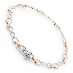 Two Tone 14K Yellow Gold Round Diamond Bracelet For Women 0.7ct 10 Two Tone 14K Yellow Gold Round Diamond Bracelet For Women 0.7ct -Invicta Jewelry Store 14k two tone gold round diamond bracelet for women 07ct back