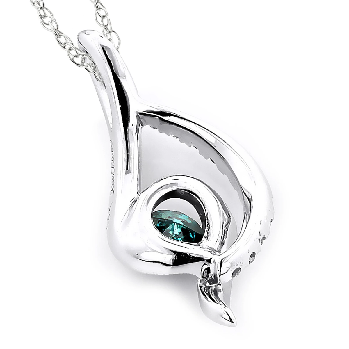 14K White Gold Ladies Blue Diamond Necklace 0.35ct La Minor 6 14K White Gold Ladies Blue Diamond Necklace 0.35ct La Minor - Image 4